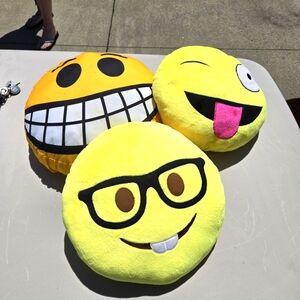 3 Kids Smiley Face Pillows - Bundle of 3 Pillows